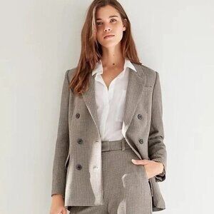 NWOT Aritzia Babaton Herringbone Samuel Double-Breasted Blazer Academia
